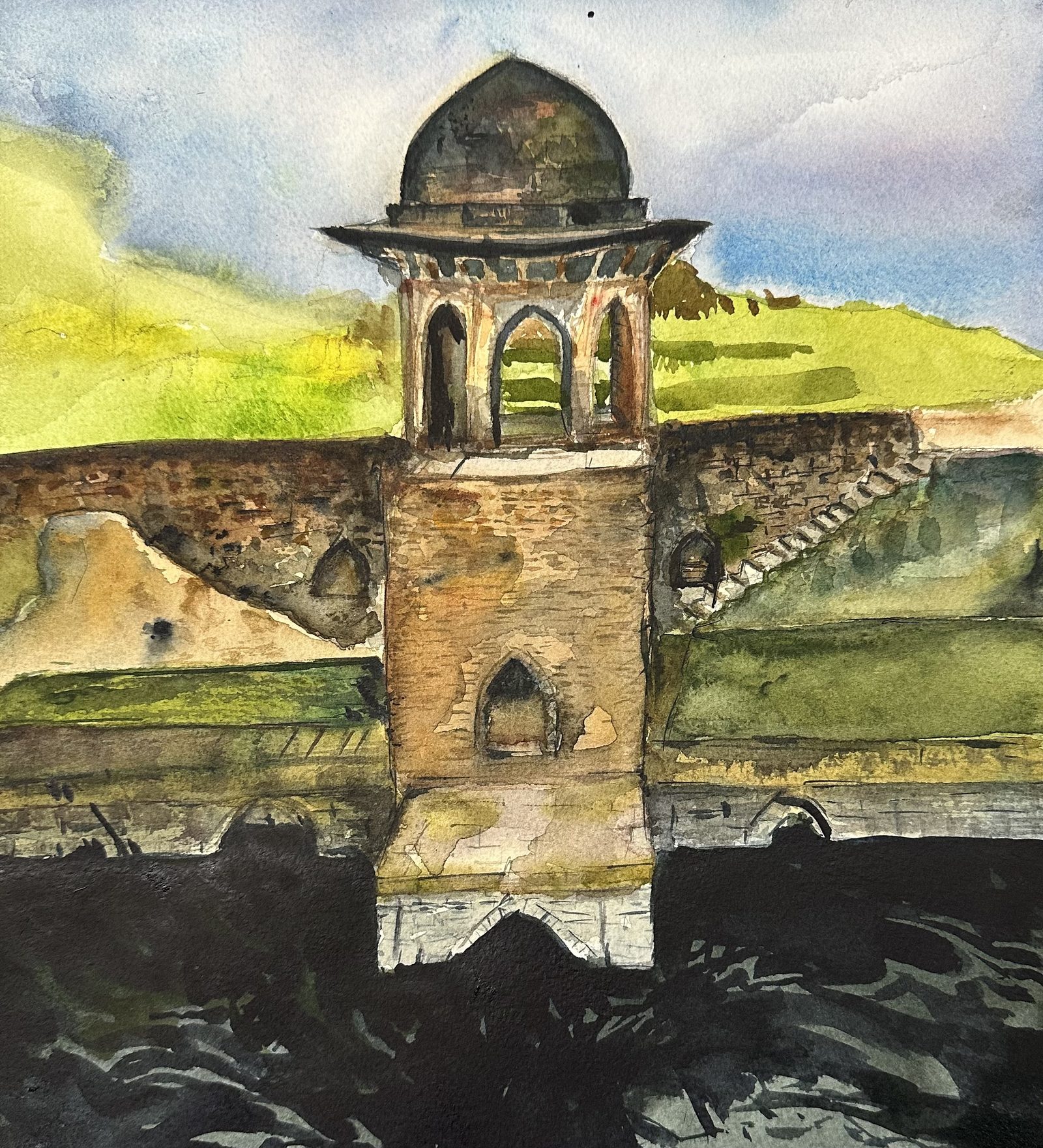 Domed pavilion on a fort wall
