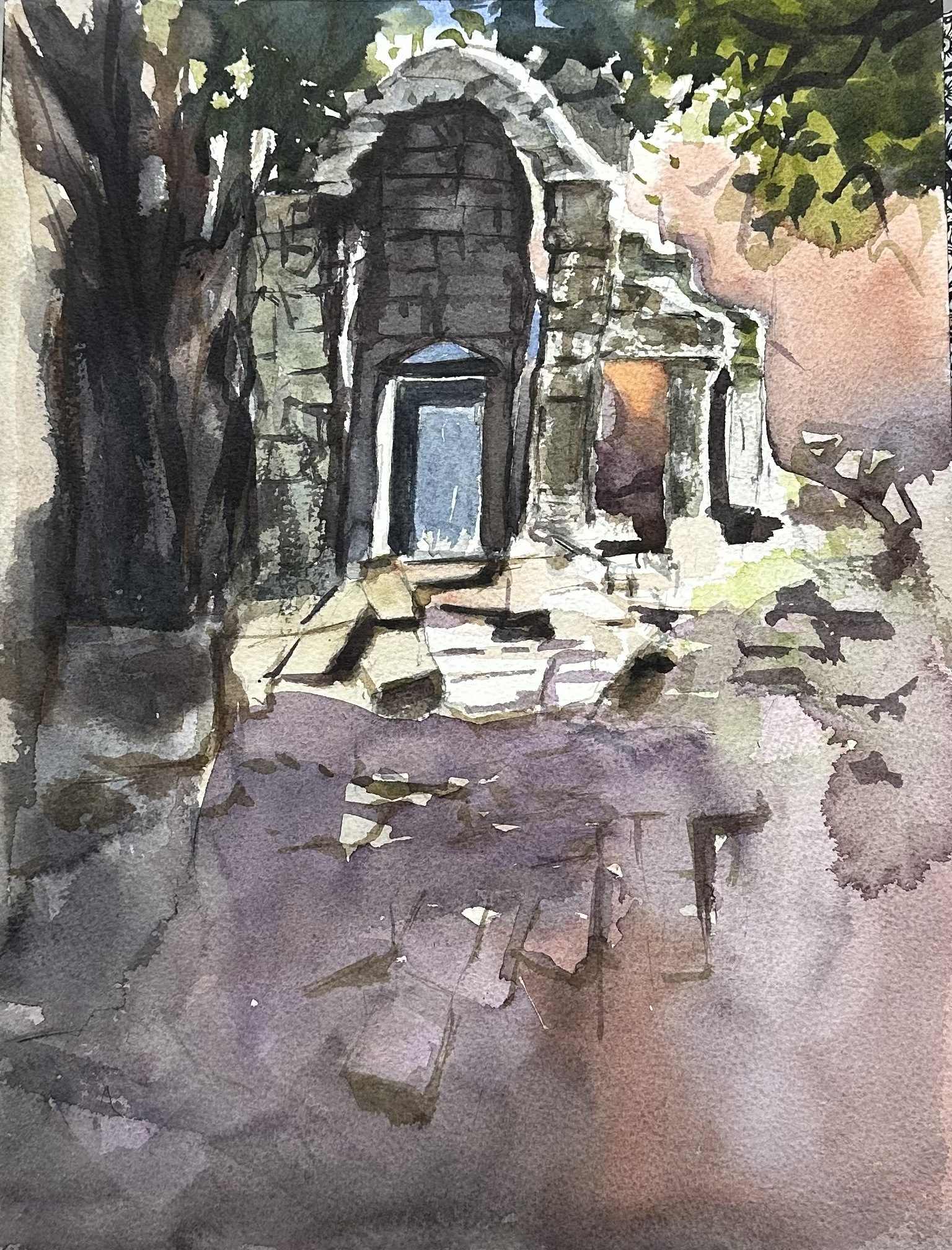 Temple archway with reflection