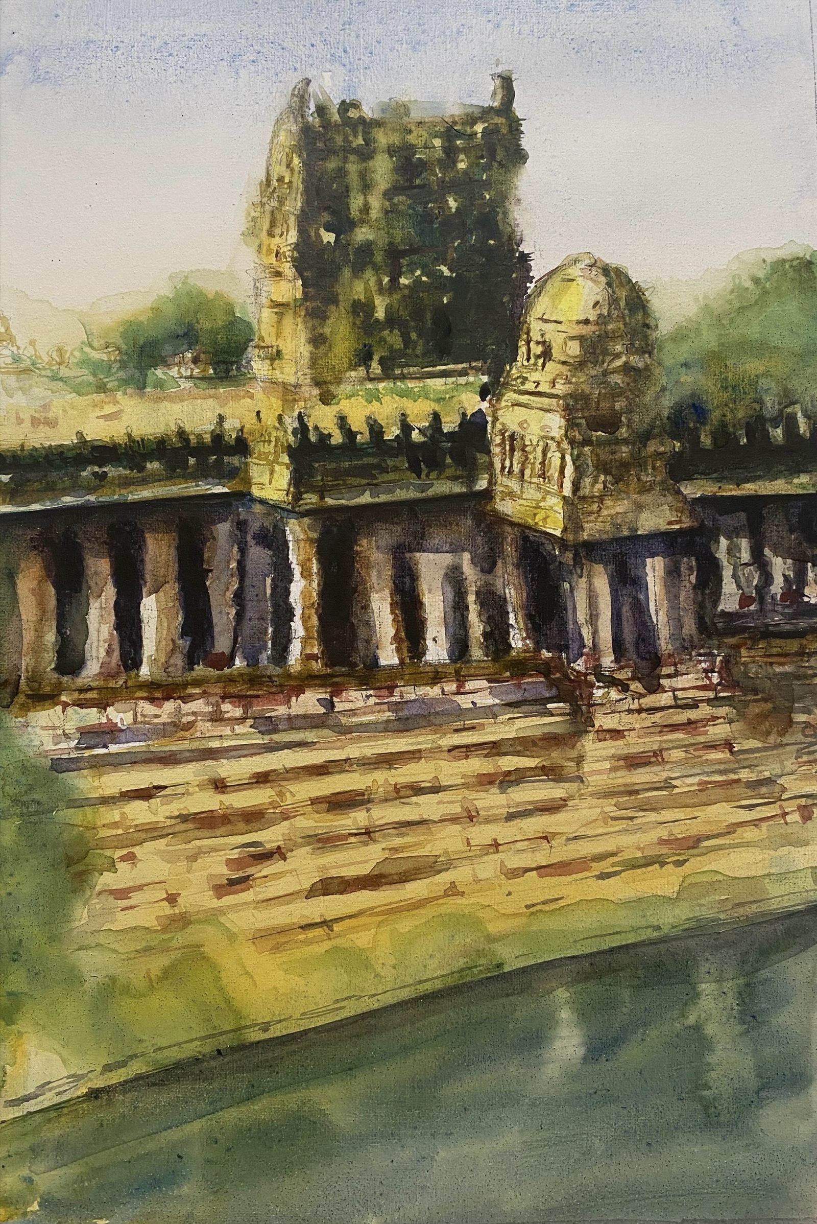 Temple towers with pillared hall
